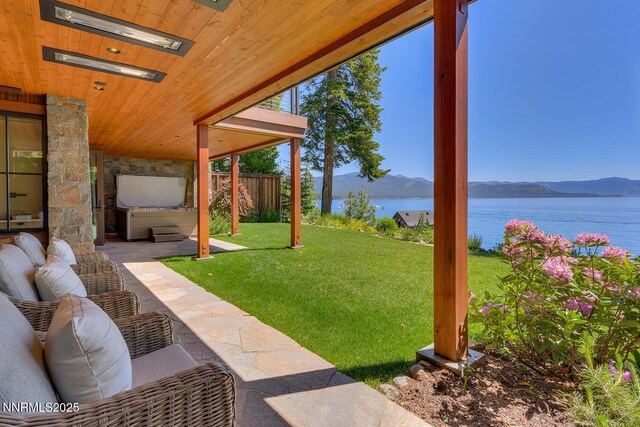 4250 N Lake Blvd, Carnelian Bay, CA 96140 - view of green lawn featuring a water and mountain view