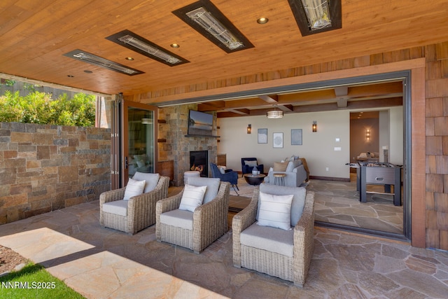 4250 N Lake Blvd, Carnelian Bay, CA 96140 - view of patio featuring an outdoor stone fireplace
