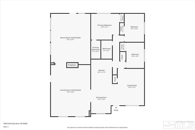 1600 Duke Way, Reno, NV 89502 - room layout