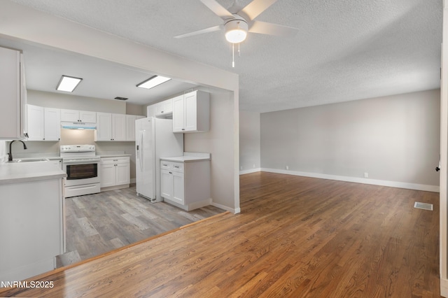 1600 Duke Way, Reno, NV 89502 - kitchen with white appliances, a sink, open floor plan, light wood-style floors, and light countertops