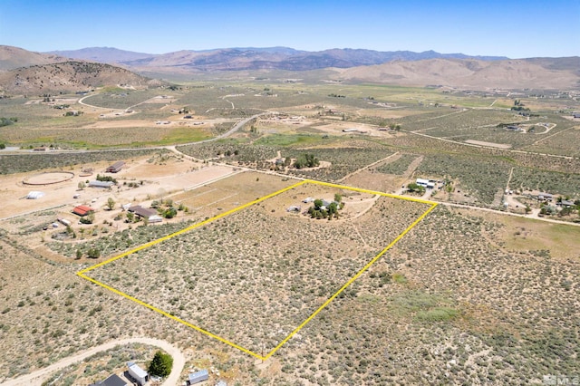 180 Shetland Cir, Reno, NV 89508 - aerial view of sparsely populated area featuring property boundaries highlighted and mountains