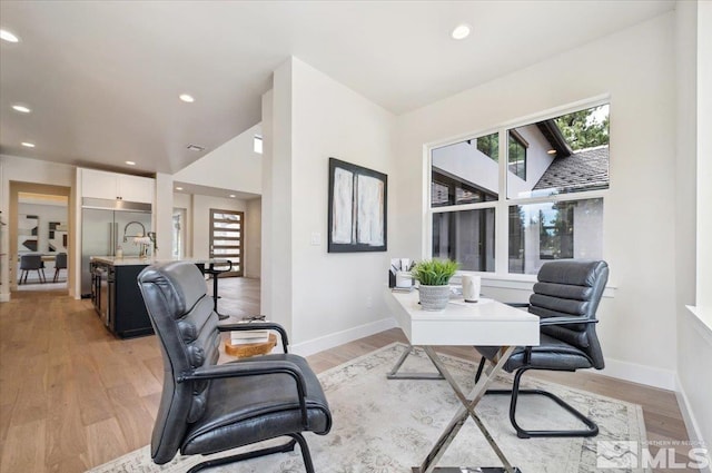 5192 Bordeaux Dr, Reno, NV 89511 - office featuring light wood-style flooring, baseboards, and recessed lighting
