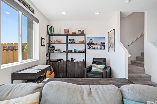 3617 Pulsar Ln Unit 2, Carson City, NV 89705 - living area featuring stairway, recessed lighting, and wood finished floors
