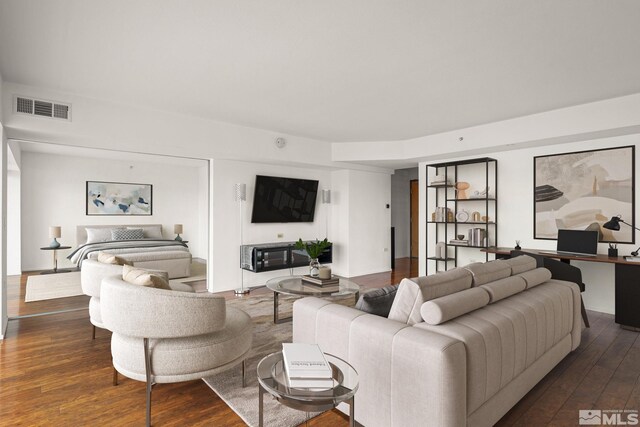 255 N Sierra St Unit 1011, Reno, NV 89501 - living area with dark wood finished floors