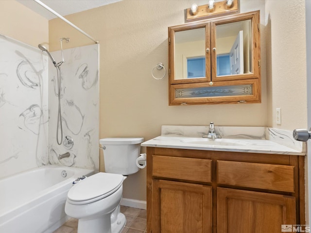 1248 Lindsay Ln, Carson City, NV 89706 - full bath featuring vanity, toilet, tile patterned floors, and shower / bathtub combination