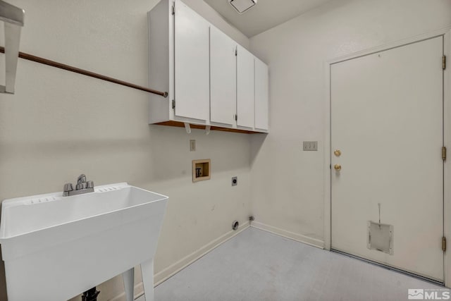 1675 Crestside Ct, Sparks, NV 89436 - laundry room featuring cabinet space, electric dryer hookup, washer hookup, and baseboards
