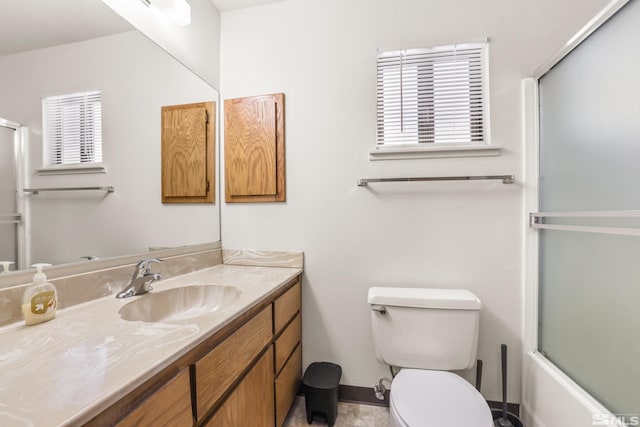 8 Katherine Ct, Stateline, NV 89449 - bathroom featuring vanity, toilet, and shower / bath combination with glass door