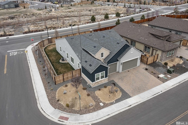 aerial perspective of suburban area
