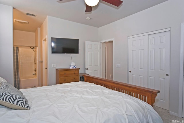 3953 Boundary Peak Ct, Reno, NV 89508 - bedroom with a closet, carpet flooring, ceiling fan, and connected bathroom