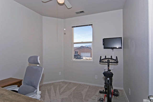 3953 Boundary Peak Ct, Reno, NV 89508 - office space featuring a ceiling fan, carpet, and baseboards