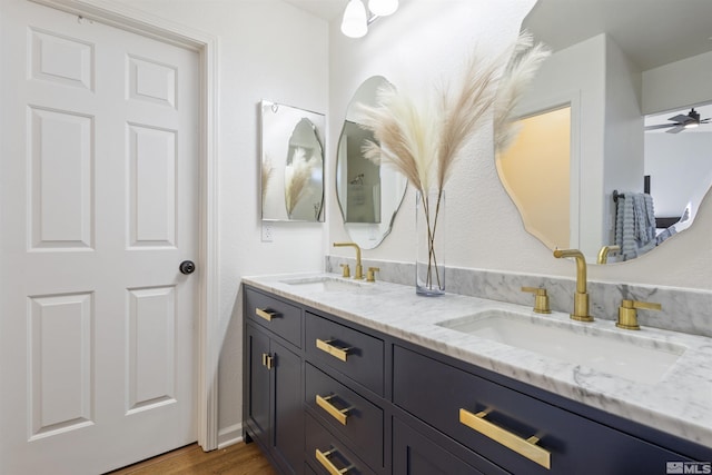 9834 Suncrest Dr, Reno, NV 89506 - full bath featuring double vanity and wood finished floors