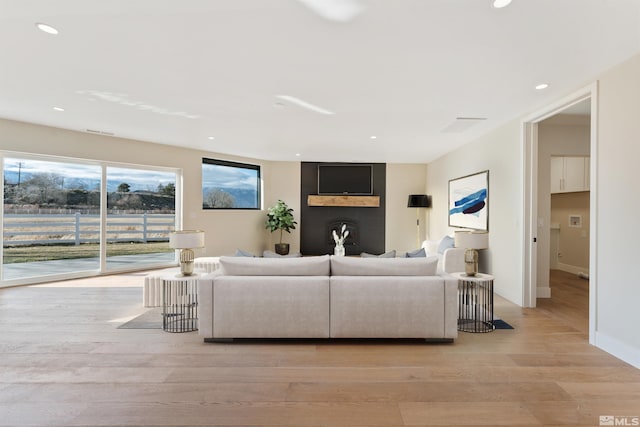 1450 Kerry Ct, Gardnerville, NV 89460 - living room featuring light wood-style flooring, recessed lighting, and baseboards