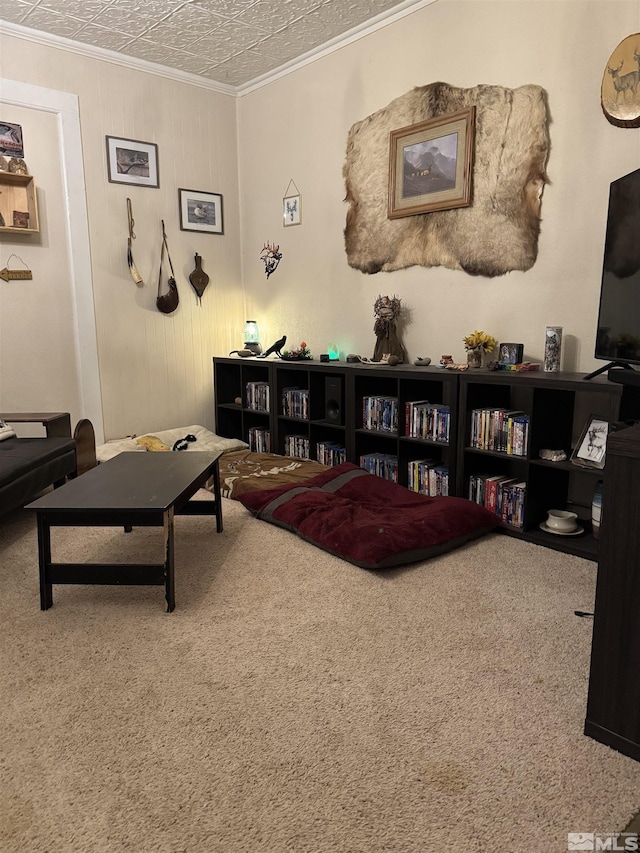 85 S Main, Paradise Valley, NV 89426 - living area featuring carpet floors and ornamental molding