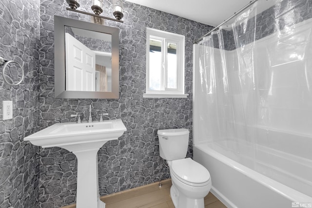 6357 Moon Ridge Ter, Reno, NV 89523 - bathroom featuring toilet and shower / bath combo with shower curtain