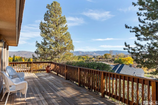 80 Cassas Ct, Reno, NV 89511 - wooden deck featuring a mountain view