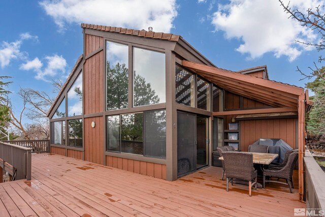 12880 Roseview Ln, Reno, NV 89511 - wooden deck featuring outdoor dining space