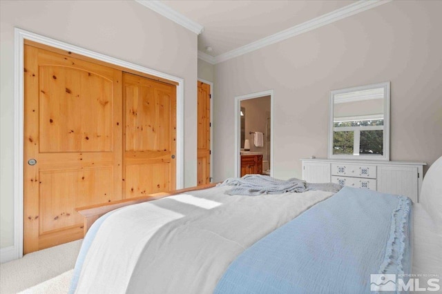 1005 Desert Jewel Ct, Reno, NV 89511 - bedroom featuring crown molding and ensuite bath