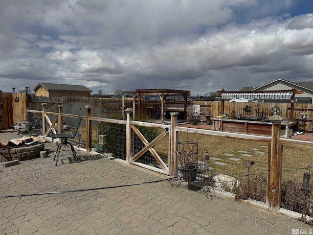 5710 Sarah Rd, Fallon, NV 89406 - view of patio featuring a gate and a pergola