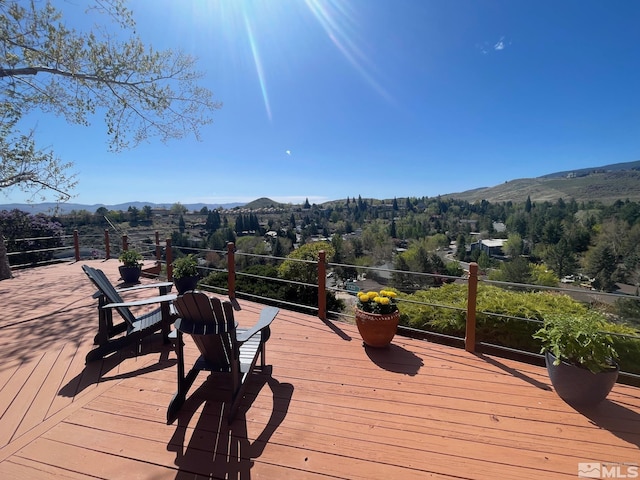 2382 Silver Ridge Dr, Reno, NV 89509 - wooden deck with a mountain view