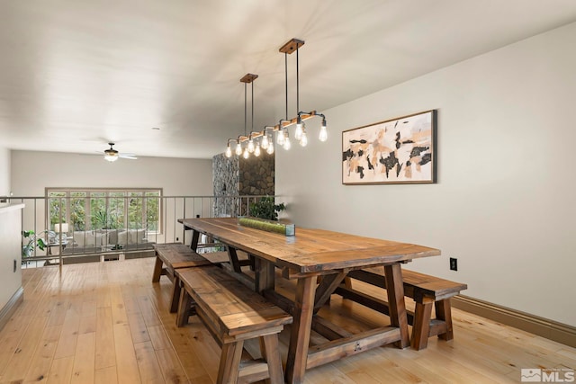 4840 Keshmiri Pl, Reno, NV 89519 - dining area with light wood-type flooring and a ceiling fan