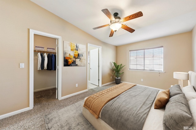 5765 Vista Serena Way Unit 103, Sparks, NV 89436 - bedroom featuring a spacious closet, carpet flooring, baseboards, a closet, and ceiling fan