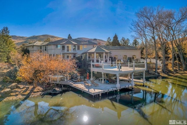 15 Hidden Lake Dr, Reno, NV 89521 - dock area with a gazebo and a deck with water view