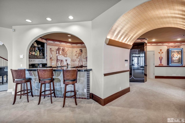15 Hidden Lake Dr, Reno, NV 89521 - indoor wet bar featuring carpet, baseboards, and recessed lighting
