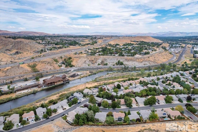 159 River Flow Dr, Reno, NV 89523 - aerial view of property and surrounding area featuring nearby suburban area and a water and mountain view