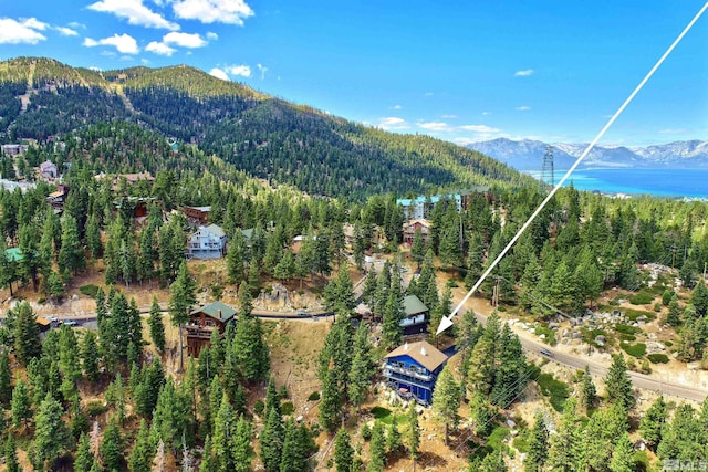 245 Tramway Dr, Stateline, NV 89449 - aerial overview of property's location featuring a mountainous background and a forest