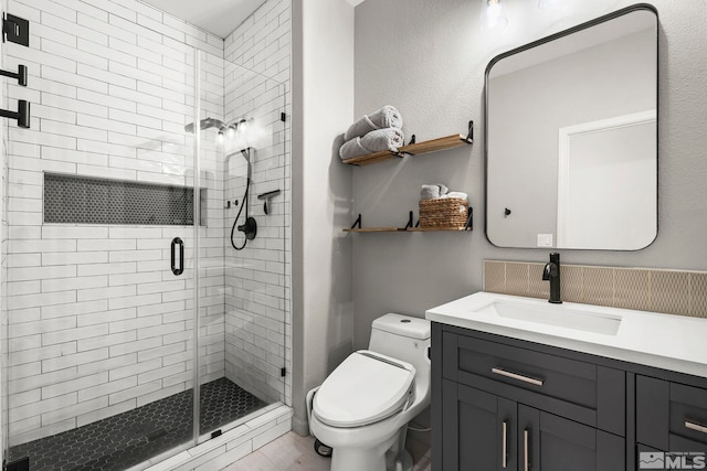 5895 Tappan Dr, Reno, NV 89523 - full bathroom featuring a shower stall, toilet, and vanity
