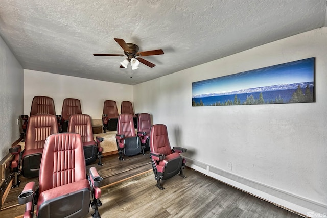 243 Tramway Dr, Stateline, NV 89449 - sitting room with wood finished floors, ceiling fan, a textured ceiling, and baseboards