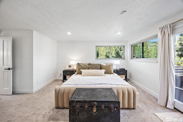 3055 US Highway 395, Washoe Valley, NV 89704 - bedroom with light carpet, baseboards, a textured ceiling, and recessed lighting