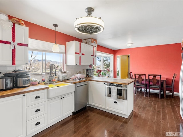 1879 Kings Canyon Rd, Carson City, NV 89703 - kitchen featuring stainless steel appliances, healthy amount of natural light, wooden counters, and a peninsula