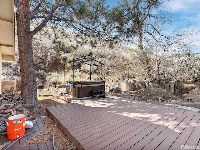 1879 Kings Canyon Rd, Carson City, NV 89703 - wooden deck with a hot tub and fence