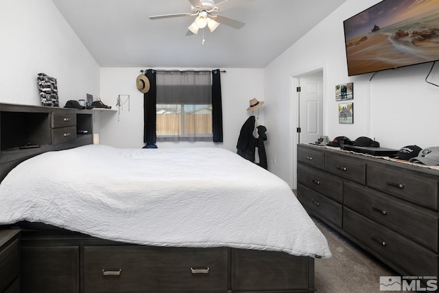756 Megan Way, Fallon, NV 89406 - bedroom with carpet, lofted ceiling, and ceiling fan