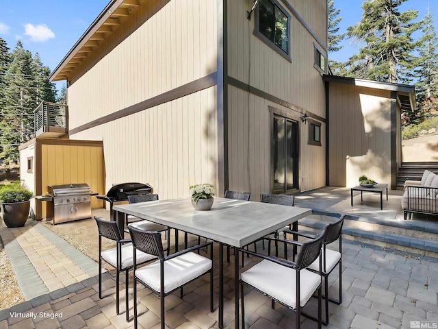 449 Andria Dr, Stateline, NV 89448 - view of patio with area for grilling and outdoor dining space