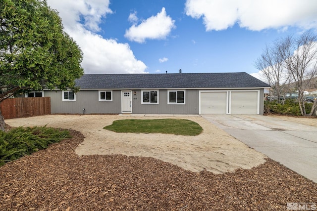 3575 Gull St, Reno, NV 89508 - single story home featuring fence, driveway, a garage, and a shingled roof