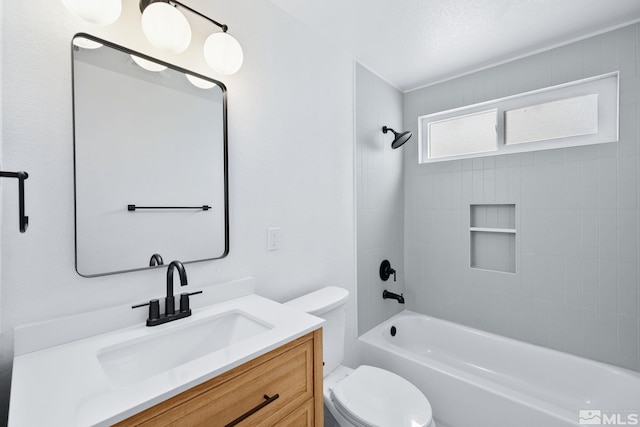 3575 Gull St, Reno, NV 89508 - bathroom with toilet, vanity, and tub / shower combination
