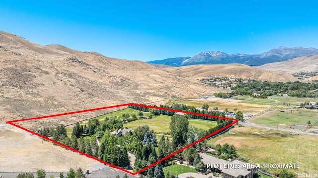 1185 Paddock Ln, Reno, NV 89521 - view of rural area featuring property boundaries highlighted and a mountain backdrop