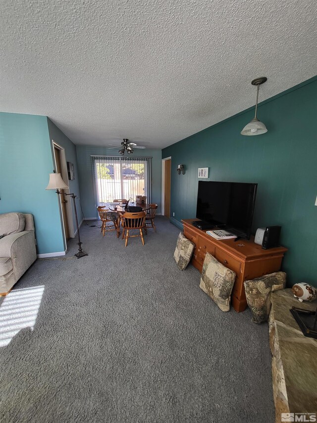 828 W Washington St, Carson City, NV 89703 - carpeted living room featuring a textured ceiling and baseboards