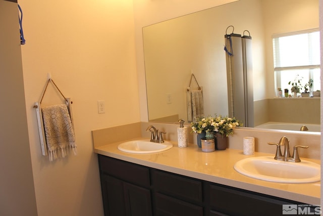 1332 Serenity Cir, Fernley, NV 89408 - bathroom featuring double vanity and a garden tub