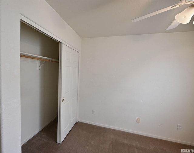 2129 Fort Bridger, Fernley, NV 89408 - unfurnished bedroom with carpet, a closet, baseboards, and ceiling fan