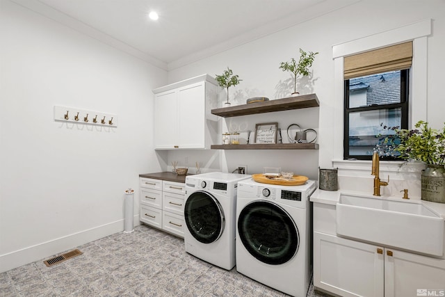 4312 Beaujolais St, Reno, NV 89511 - washroom with cabinet space, independent washer and dryer, ornamental molding, and baseboards