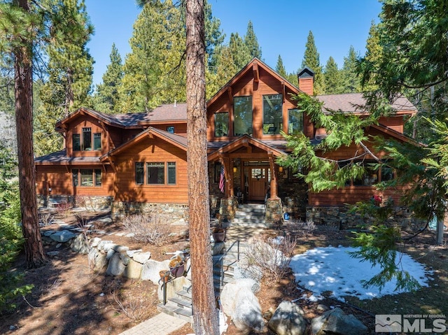 2147 The Back Rd, Glenbrook, NV 89413 - view of front of home with a chimney