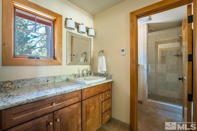 2147 The Back Rd, Glenbrook, NV 89413 - full bathroom featuring a stall shower and vanity