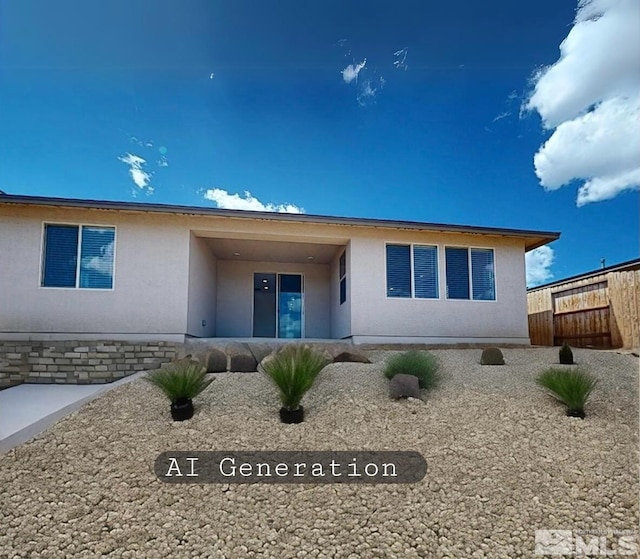 7216 Mustengo Dr, Reno, NV 89506 - view of front of house with stucco siding and fence