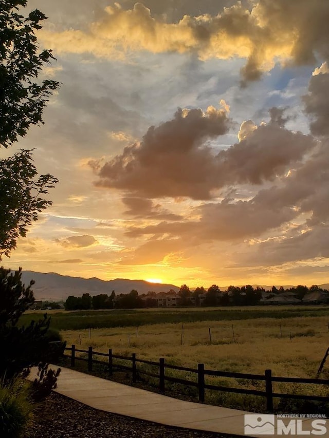 10316 Sterling View Ct, Reno, NV 89521 - yard at dusk featuring a view of countryside and a mountain view
