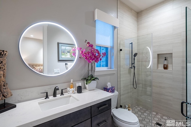 720 Marewood Trl, Reno, NV 89511 - bathroom featuring a shower stall, vanity, and toilet