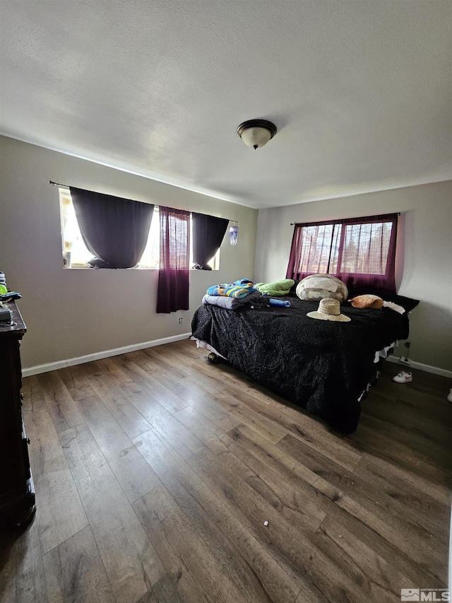 1391 Langley Dr, Gardnerville, NV 89460 - bedroom with hardwood / wood-style floors, baseboards, and a textured ceiling