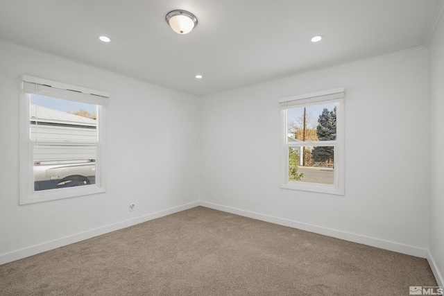 939 Bates Ave, Reno, NV 89502 - carpeted spare room featuring ornamental molding, recessed lighting, and baseboards